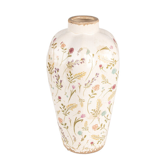 Clayre & Eef | Vaas Beige Roze ø 17x30 cm | 6CE1937S