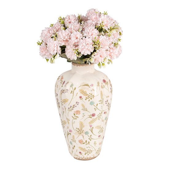 Clayre & Eef | Vaas Beige Roze ø 17x30 cm | 6CE1937S