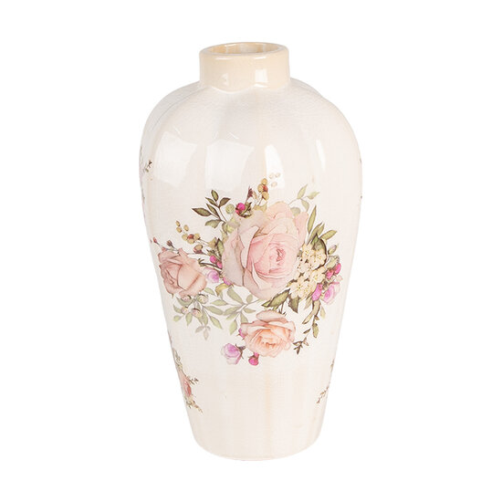Clayre & Eef | Vaas Beige Roze ø 17x30 cm | 6CE1963S