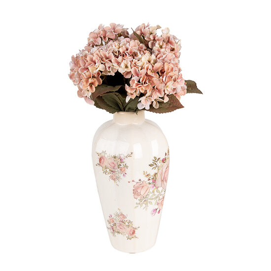 Clayre & Eef | Vaas Beige Roze ø 17x30 cm | 6CE1963S