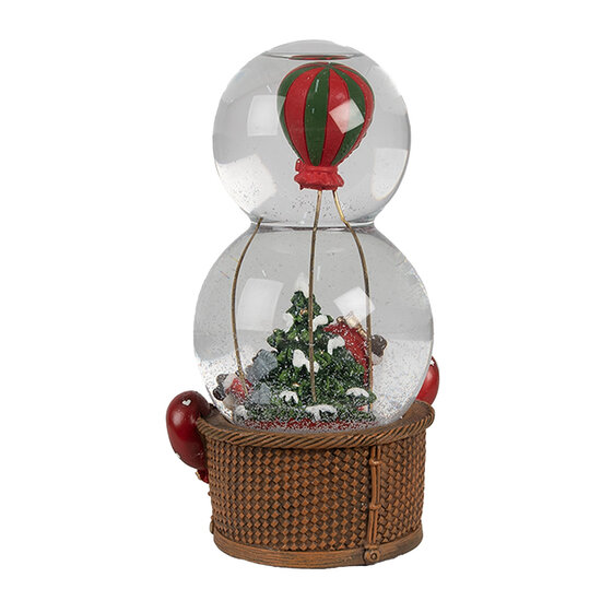 Clayre &amp; Eef | Sneeuwbol met muziek Kerstma Rood Groen 12x10x21 cm | 65768