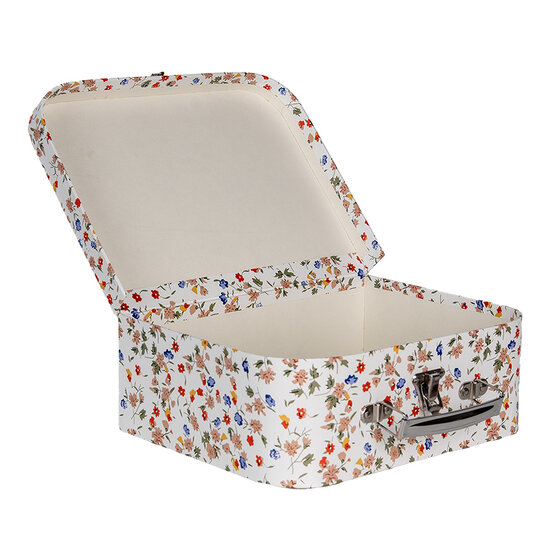 Clayre &amp; Eef | Decoratie koffer Set van 3 Wit 30x22x9/25x20x9/20x17x8 cm | 66012