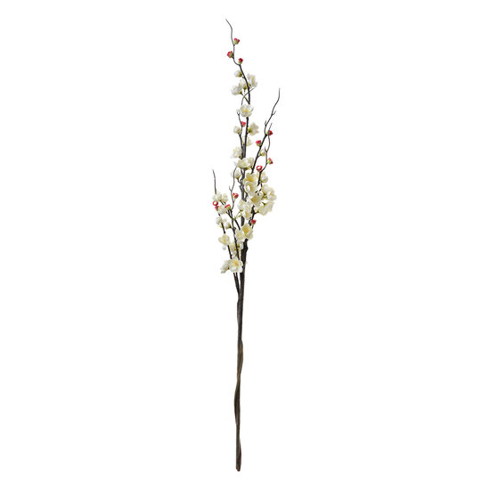 Clayre &amp; Eef | Decoratie tak met bloemen Wit  7x7x115 cm | 5PL0110W