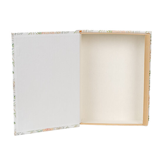 Clayre & Eef | Doos in boekvorm (3) Wit Groen 29x24x7/25x20x6/22x16x5 cm | 66021