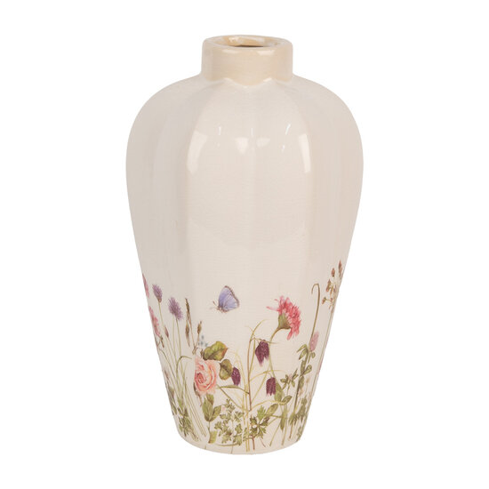 Clayre & Eef | Vaas Beige Roze ø 17x30 cm | 6CE1938S