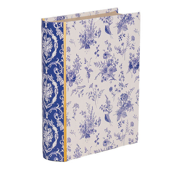 Clayre & Eef | Doos in boekvorm Wit Blauw 17x14x5 cm | 66014