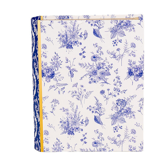 Clayre & Eef | Doos in boekvorm Wit Blauw 17x14x5 cm | 66014