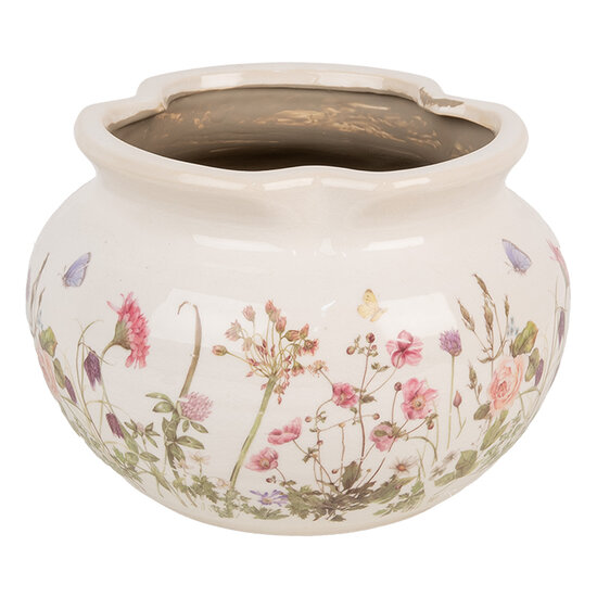 Clayre &amp; Eef | Bloempot Binnen Beige Roze &oslash; 23x16 cm | 6CE1944L