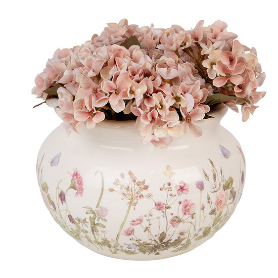 Clayre &amp; Eef | Bloempot Binnen Beige Roze &oslash; 23x16 cm | 6CE1944L