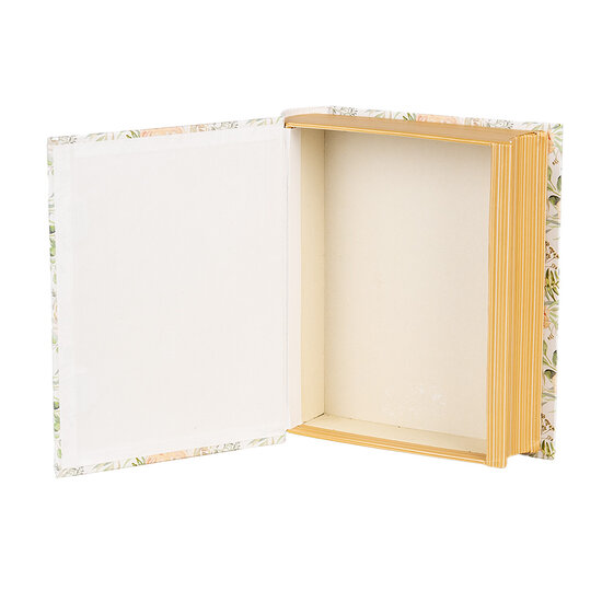 Clayre & Eef | Doos in boekvorm Wit Groen 17x14x5 cm | 66017
