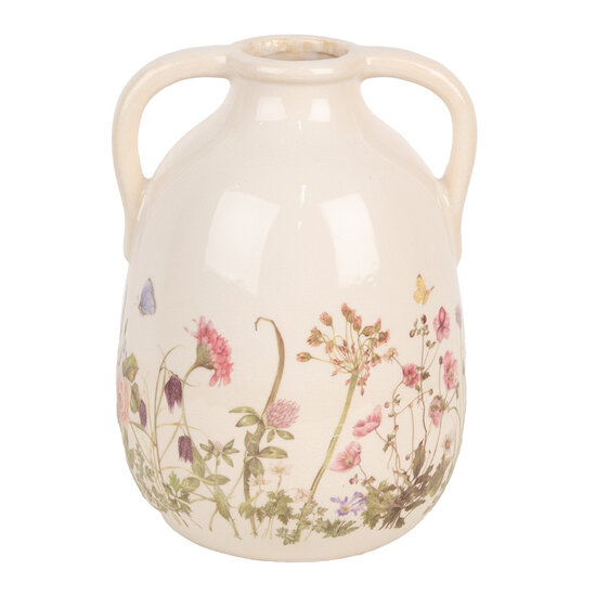 Clayre & Eef | Vaas Beige Roze ø 16x22 cm | 6CE1947L