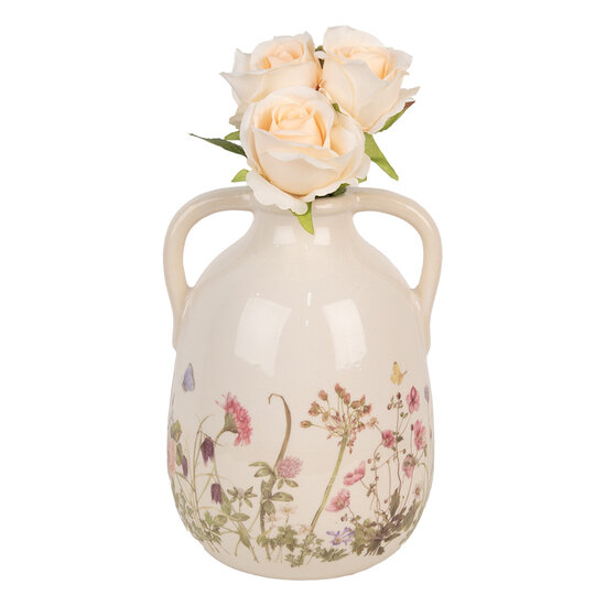 Clayre & Eef | Vaas Beige Roze ø 16x22 cm | 6CE1947L