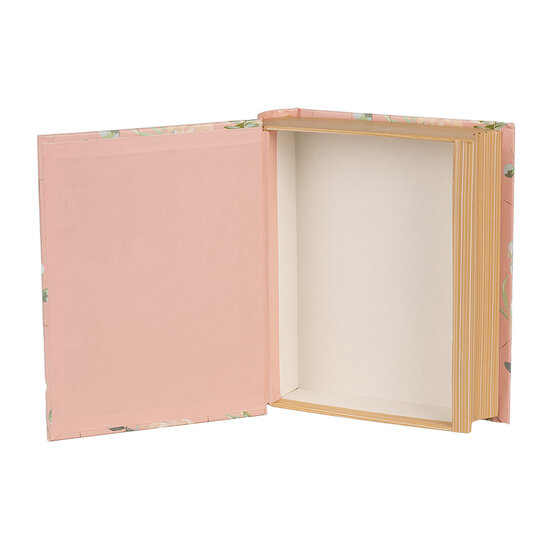 Clayre &amp; Eef | Doos in boekvorm Roze Groen 17x14x5 cm | 66018