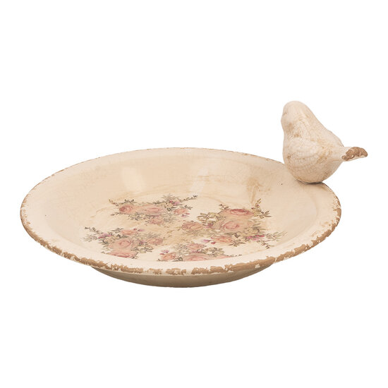 Clayre &amp; Eef | Vogelvoederbak Beige Roze &oslash; 26x10 cm | 6CE1949L