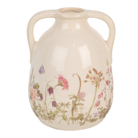 Clayre & Eef | Vaas Beige Roze ø 14x18 cm | 6CE1947M