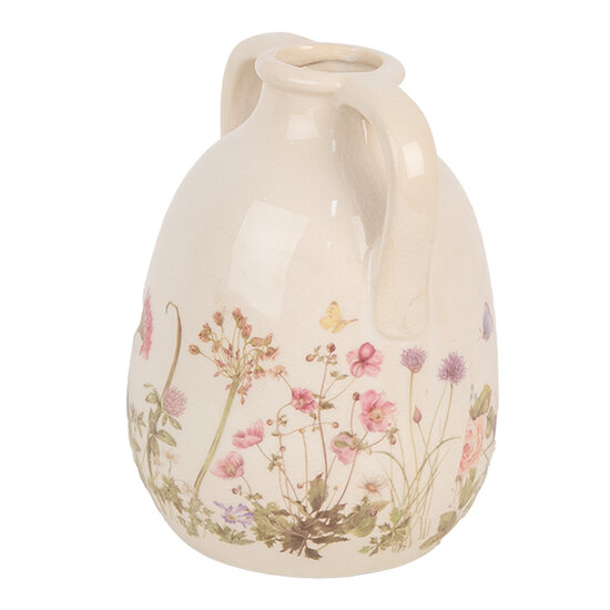 Clayre & Eef | Vaas Beige Roze ø 14x18 cm | 6CE1947M