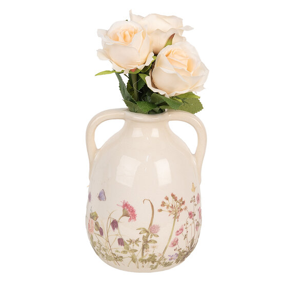 Clayre & Eef | Vaas Beige Roze ø 14x18 cm | 6CE1947M