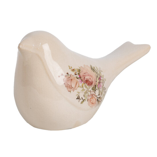 Clayre & Eef | Decoratie beeld Vogel Beige Roze 22x9x12 cm | 6CE1951M