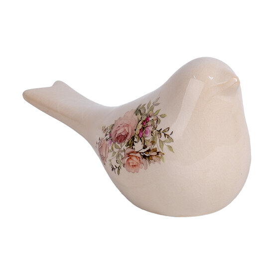 Clayre & Eef | Decoratie beeld Vogel Beige Roze 22x9x12 cm | 6CE1951M