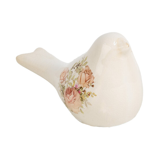 Clayre & Eef | Decoratie beeld Vogel Beige Roze 16x7x9 cm | 6CE1951S