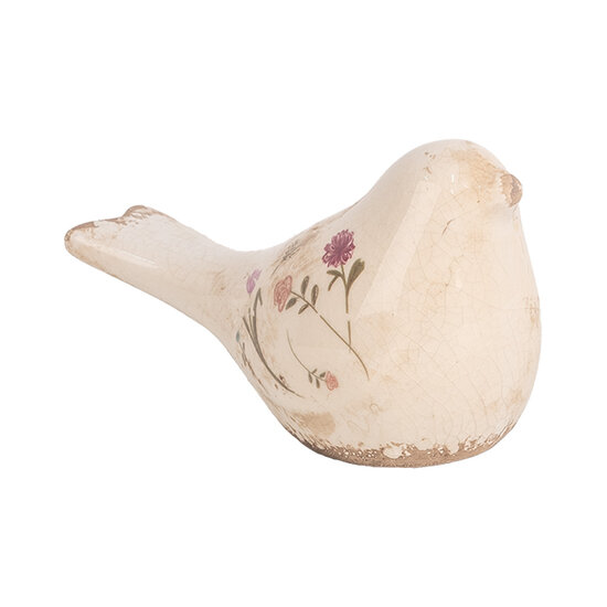 Clayre & Eef | Decoratie beeld Vogel Roze Beige 16x7x9 cm | 6CE1952S