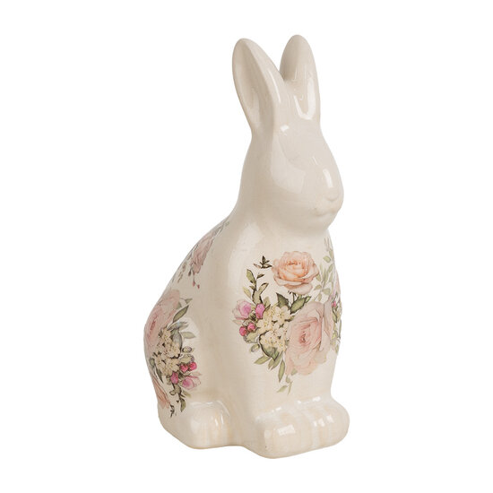 Clayre & Eef | Decoratie Beeld Konijn Beige Roze 13x10x21 cm | 6CE1956M