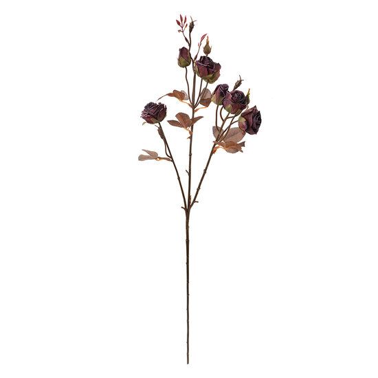 Clayre &amp; Eef | Decoratie tak met bloemen Rood Bruin 16x9x73 cm | 6PL0330R