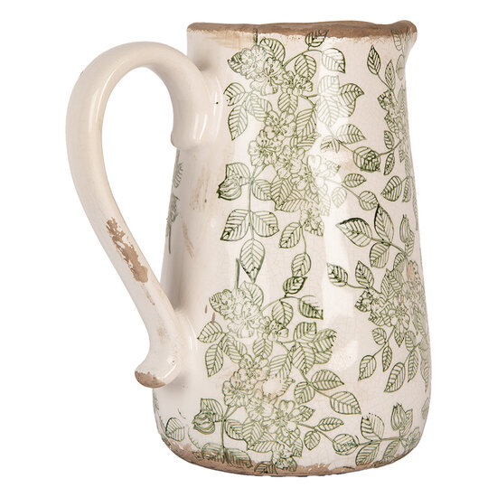 Clayre &amp; Eef | Decoratieve Schenkkan Beige Groen 21x15x23 cm | 6CE1977L