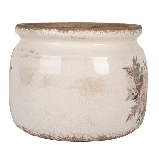 Clayre &amp; Eef | Bloempot Binnen Beige Roze &oslash; 20x15 cm | 6CE1978L