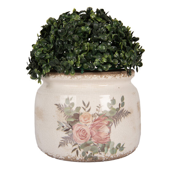 Clayre &amp; Eef | Bloempot Binnen Beige Roze &oslash; 20x15 cm | 6CE1978L