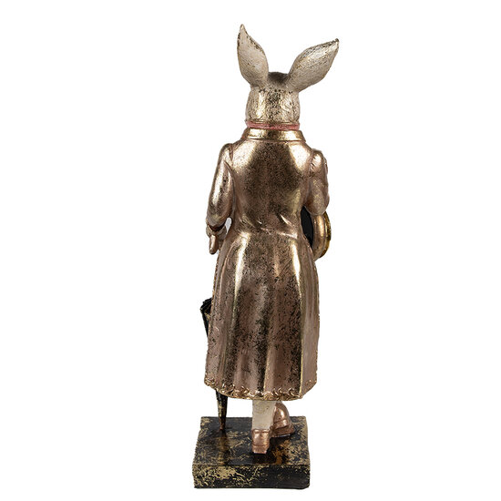 Clayre &amp; Eef | Decoratie Konijn Wit goudkleurig Roze 11x10x35 cm | 6PR4083