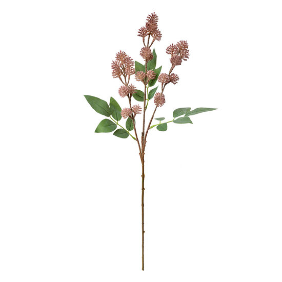 Clayre & Eef | Decoratie tak met bloemen Roze Groen 16x7x68 cm | 5PL0123P