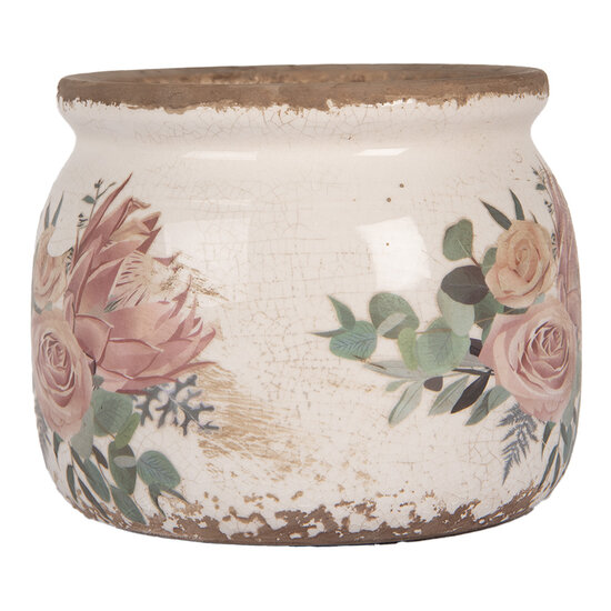 Clayre &amp; Eef | Bloempot Binnen Beige Roze &oslash; 12x10 cm | 6CE1978S