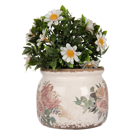 Clayre &amp; Eef | Bloempot Binnen Beige Roze &oslash; 12x10 cm | 6CE1978S