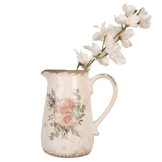 Clayre & Eef | Decoratieve Schenkkan Beige Roze 17x12x18 cm | 6CE1979M