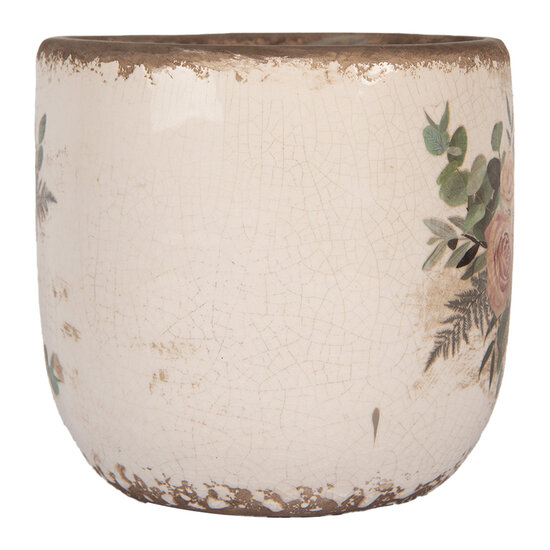 Clayre &amp; Eef | Bloempot Binnen Beige Roze &oslash; 14x13 cm | 6CE1981M