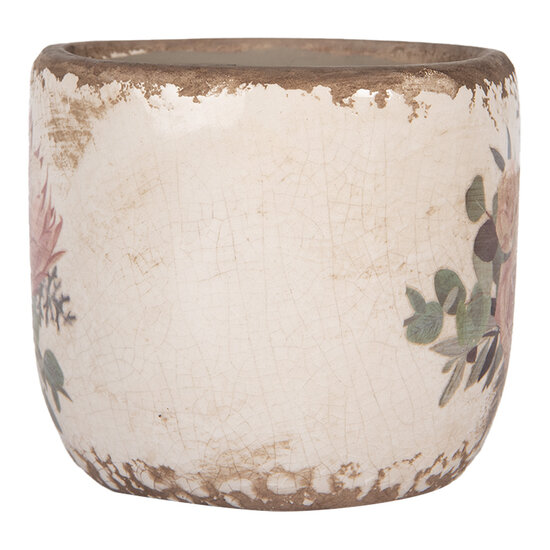 Clayre &amp; Eef | Bloempot Binnen Beige Roze &oslash; 11x10 cm | 6CE1981S