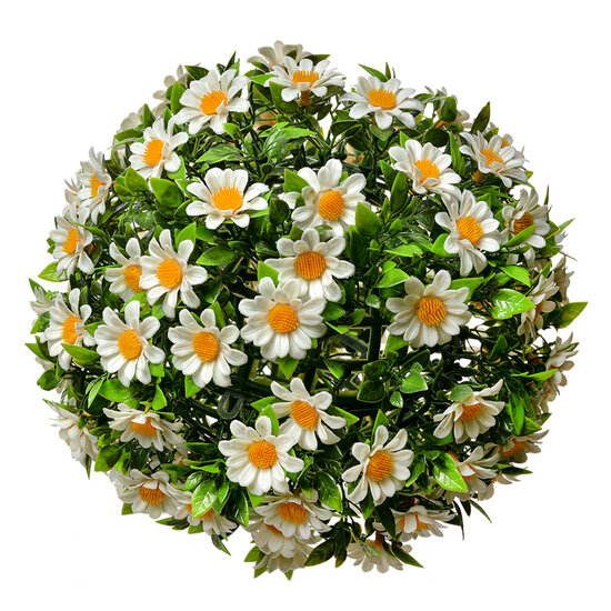 Clayre & Eef | Decoratie bol kunstbloem Margriet Wit Groen ø 22 cm | 6PL0324M