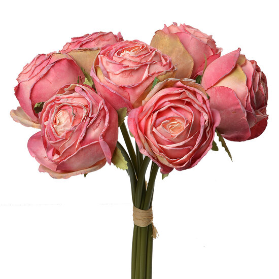Clayre &amp; Eef | Kunstbloem bos van 7 rozen Roze 16x14x34 cm | 6PL0336P