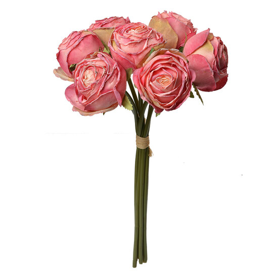 Clayre &amp; Eef | Kunstbloem bos van 7 rozen Roze 16x14x34 cm | 6PL0336P