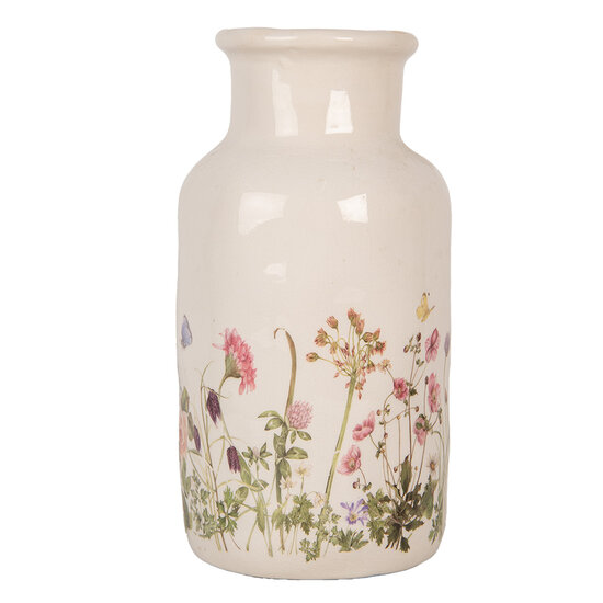 Clayre & Eef | Vaas Beige Roze ø 14x26 cm | 6CE1932M