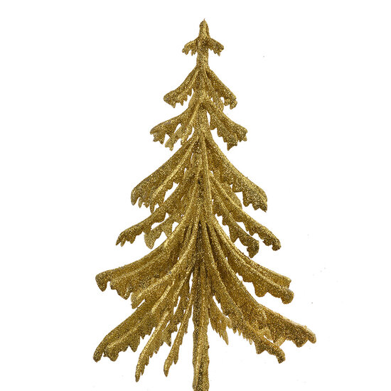 Clayre &amp; Eef | Kerstdecoratie Kerstboom Goudkleurig 17x8x37 cm | 65800