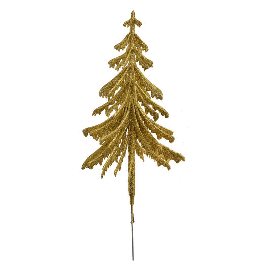 Clayre &amp; Eef | Kerstdecoratie Kerstboom Goudkleurig 17x8x37 cm | 65800