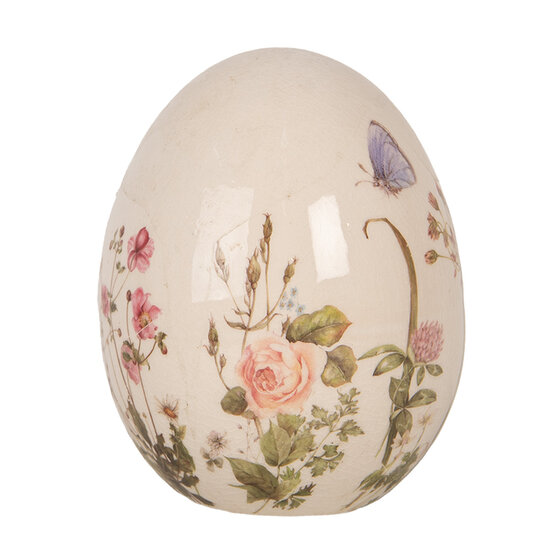 Clayre & Eef | Decoratie Ei Beige Roze ø 10x12 cm | 6CE1918M