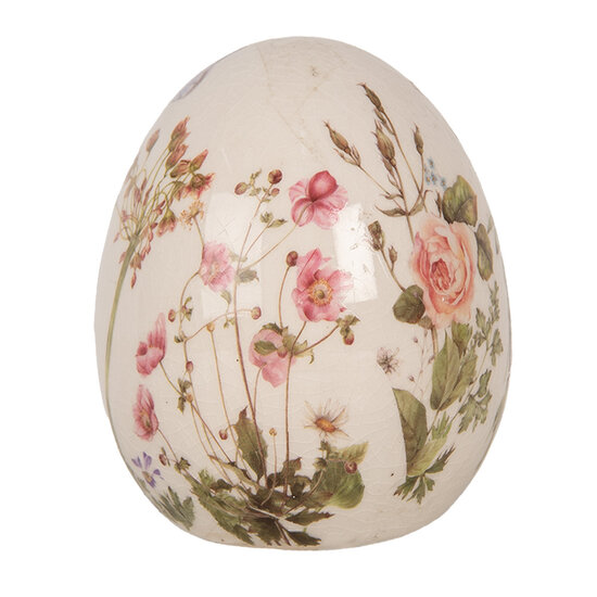 Clayre & Eef | Decoratie Ei Beige Roze ø 7x9 cm | 6CE1918S
