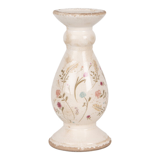 Clayre & Eef | Kandelaar Beige Roze ø 12x26 cm | 6CE1945M