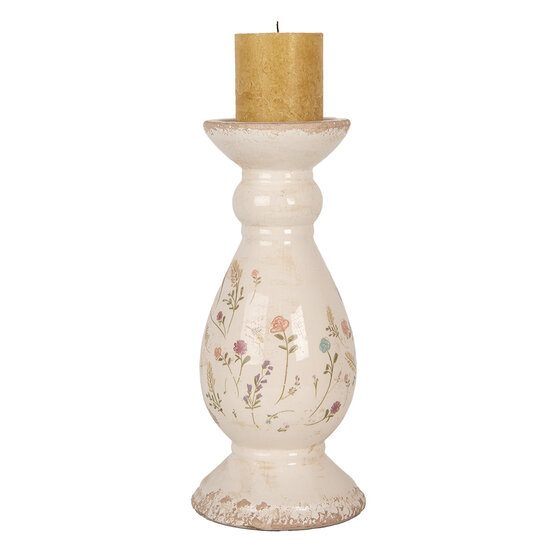 Clayre & Eef | Kandelaar Beige Roze ø 12x26 cm | 6CE1945M