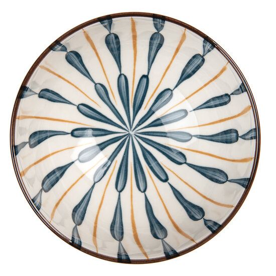 Clayre &amp; Eef | Soepkom Wit Blauw &oslash; 11x6 cm / 200 ml | 6CEBO0080