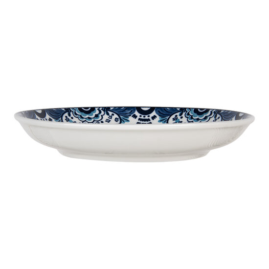 Clayre &amp; Eef | Servies Ontbijtbord Wit Blauw &oslash; 21x3 cm | 6CEDP0166