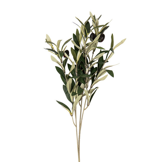 Clayre & Eef | Decoratie tak met olijven Groen 10x10x55 cm | 6PL0371